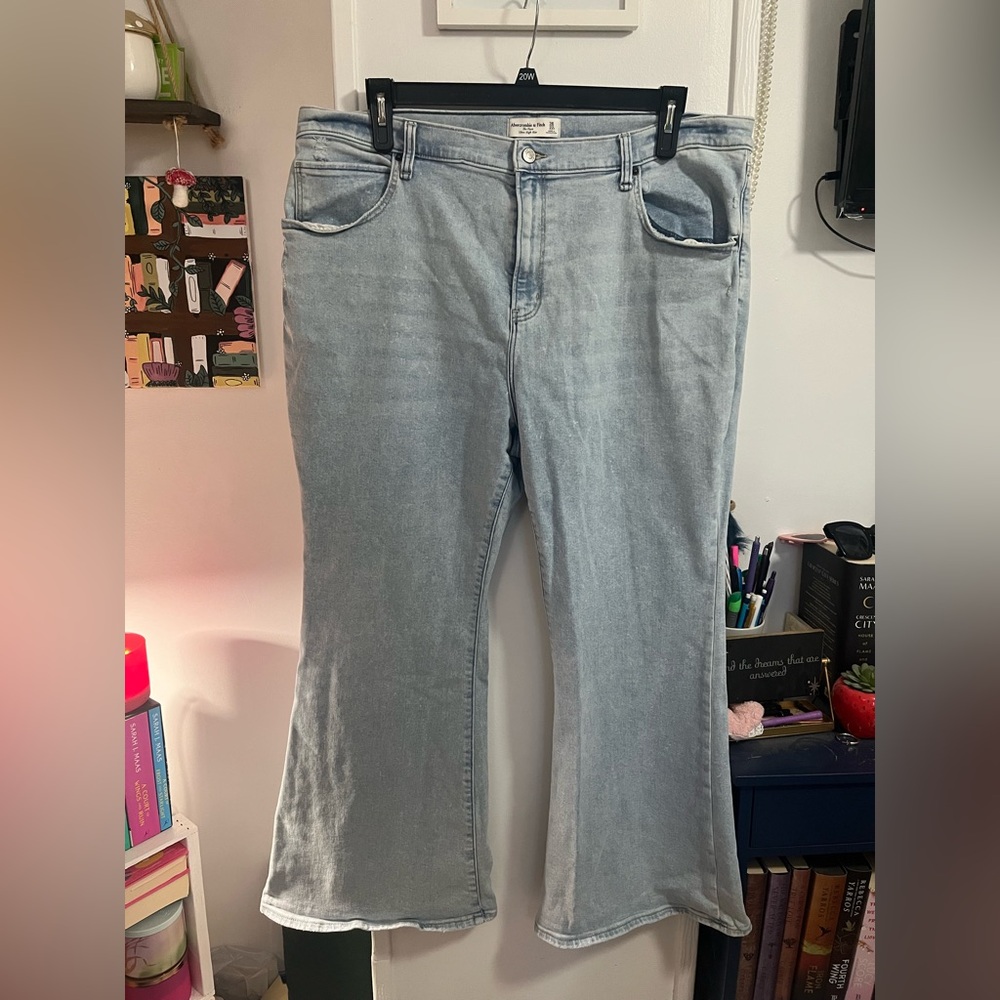 Abercrombie & Fitch Blue Flare Wide Leg Jeans